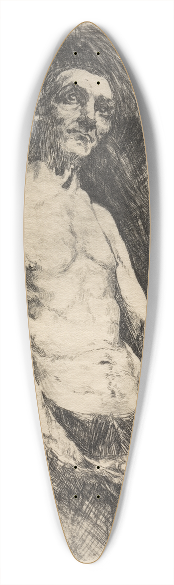 Robert Frederick Blum - Half Nude Figure of a Man 39.3 inch art pintail longboard deck