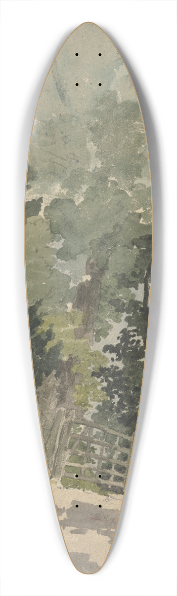 Robert Hills - A Country Lane with Haystack and Gate 39.3 inch art pintail longboard deck