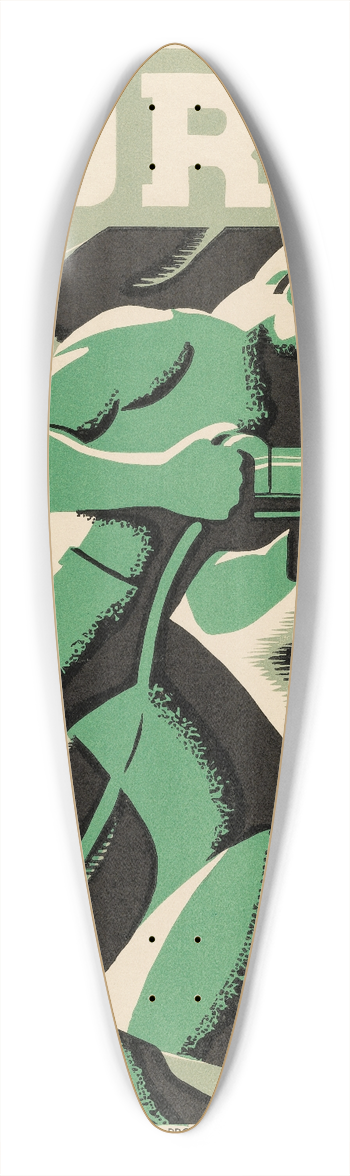 Robert Muchley - Work with care 39.3 inch art pintail longboard deck