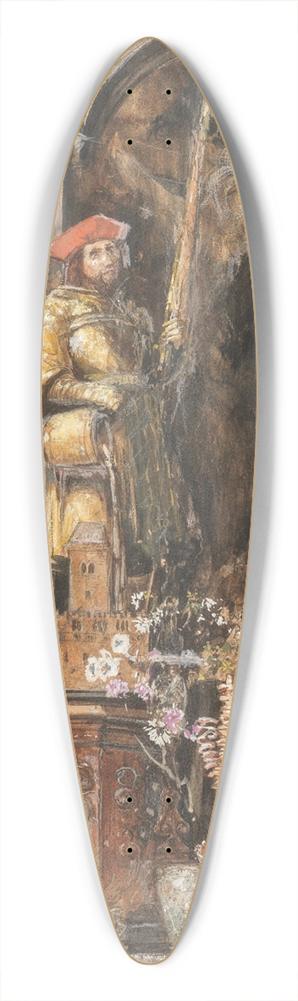 Robert Russ - Studie eines Altars 39.3 inch art pintail longboard deck
