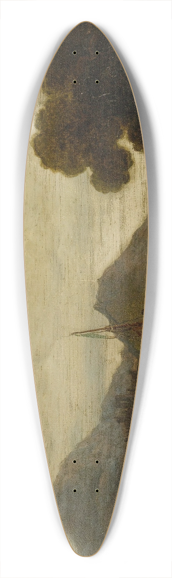 Robert Salmon - Fishermen At Work 39.3 inch art pintail longboard deck