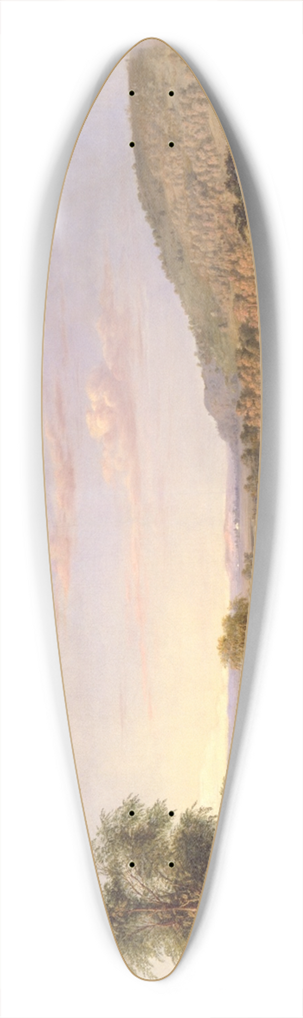 Robert S. Duncanson - Landscape with Rainbow 39.3 inch art pintail longboard deck