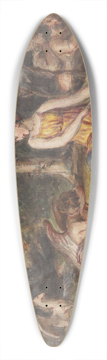 Robert Smirke - Diana, Goddess of the Hunt, with Satyrs, sleeping Cupid and a Pegasus in a Wooded Landscape 39.3 inch art pintail longboard deck