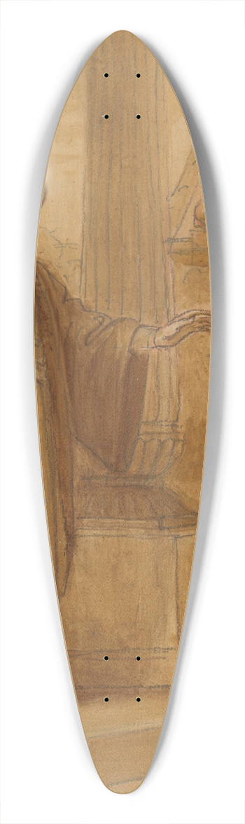 Robert Smirke - Illustration for an Eastern Romance, possibly The Arabian Nights, with Two Male Figures Standing 39.3 inch art pintail longboard deck