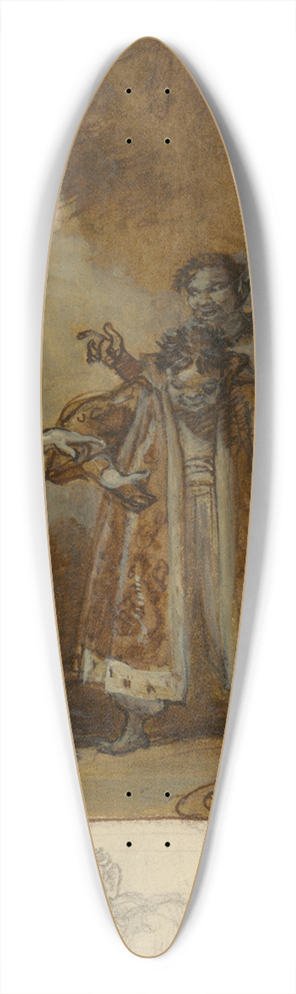 Robert Smirke - Stephano, Trinculo and Caliban with Prosperos Magic Wardrobe 39.3 inch art pintail longboard deck