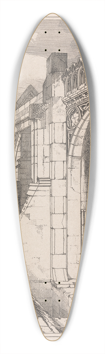 Robert William Billings - Ruins of St Stephens Chapel, Seen from the Roof of Westminster Hall 39.3 inch art pintail longboard deck