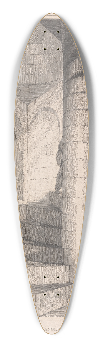 Robert William Billings - Staircase at Southeast Angle, Painted Chamber, Westminster 39.3 inch art pintail longboard deck