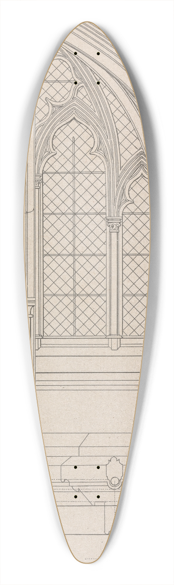 Robert William Billings - Window of the Crypt of St. Stephens Chapel, Westminster 39.3 inch art pintail longboard deck