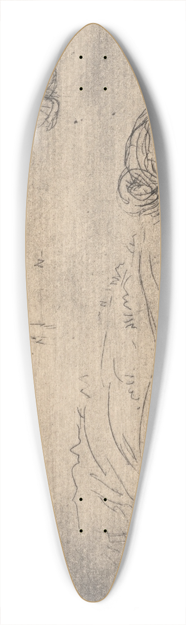 Roderic O'Conor - Nu couch dans un paysage 39.3 inch art pintail longboard deck