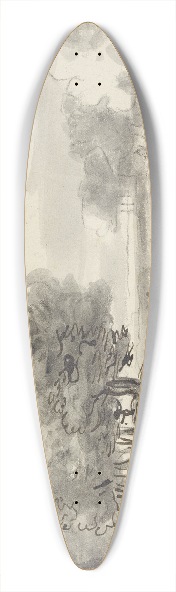 Roelant Roghman - Landschaft mit einer Parforcejagd, links eine Dame zu Pferde mit einem Sonnenschirm 39.3 inch art pintail longboard deck