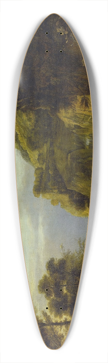 Roelant Roghman - Mountainous landscape with waterfall 39.3 inch art pintail longboard deck
