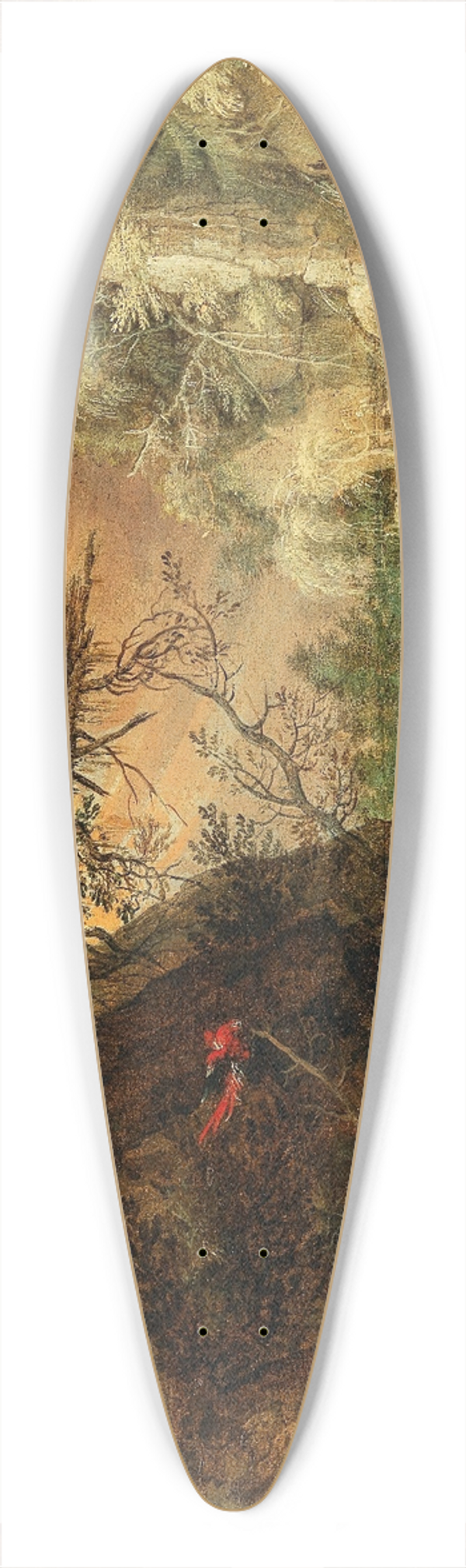 Roelant Savery - A rocky wooded landscape with a waterfall 39.3 inch art pintail longboard deck