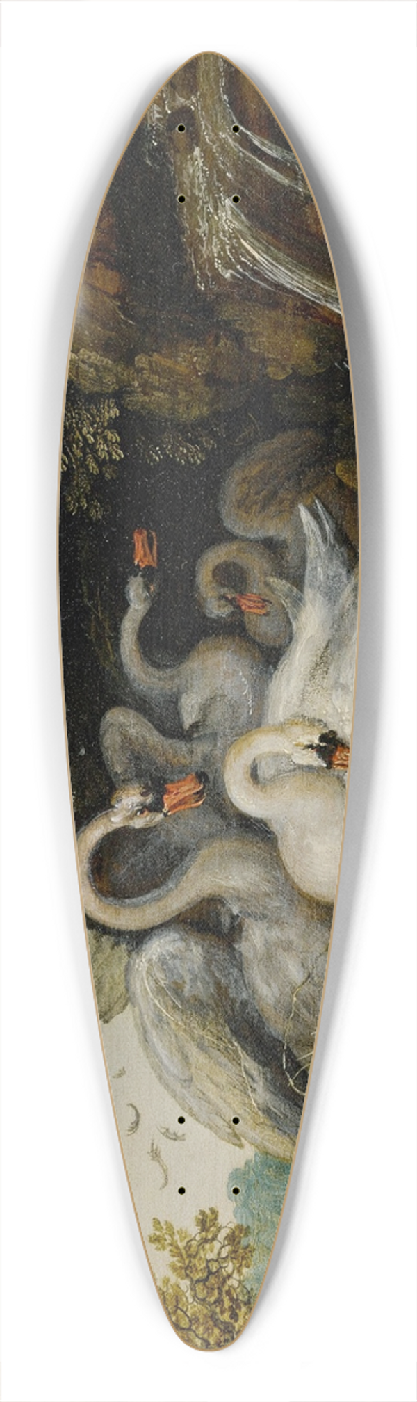 Roelant Savery - Landscape with swans near a waterfall 39.3 inch art pintail longboard deck