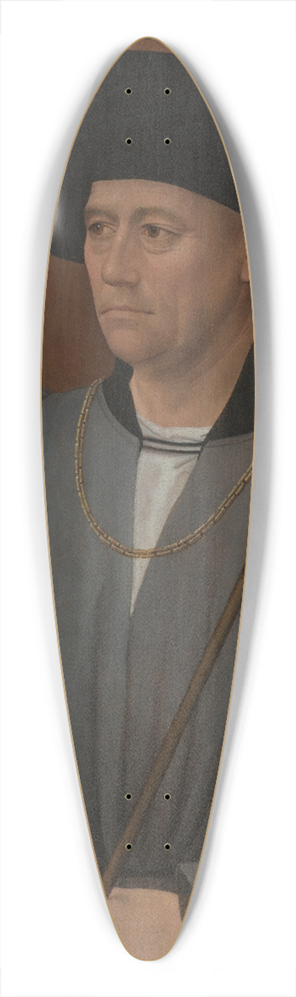 Rogier van der Weyden - Portrait of a Tournament Judge 39.3 inch art pintail longboard deck