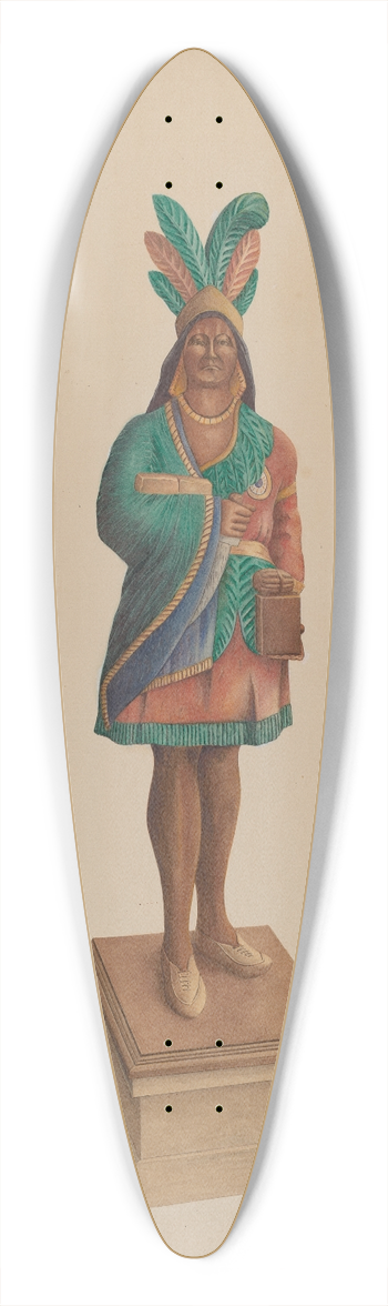 Rolland Ayres - Cigar Store Indian 39.3 inch art pintail longboard deck