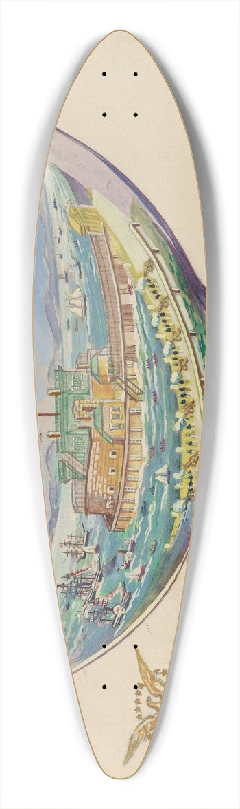 Rolland Livingstone - Punch Bowl 39.3 inch art pintail longboard deck