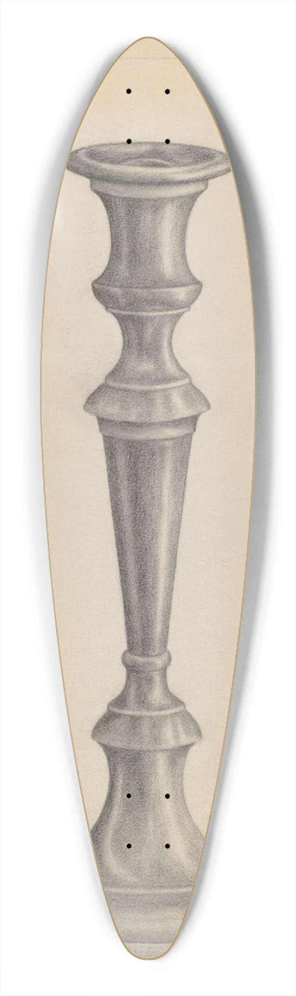 Rollington Campbell - Candlestick 39.3 inch art pintail longboard deck