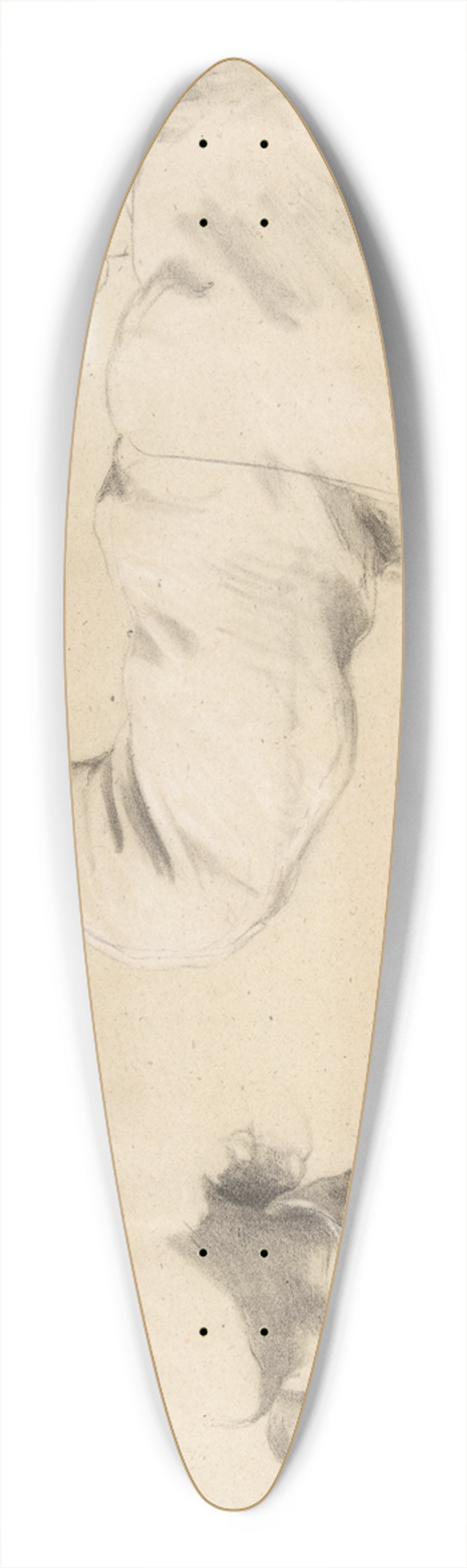 Romain Cazes - Studies of Drapery in Sleeve and Collars 39.3 inch art pintail longboard deck