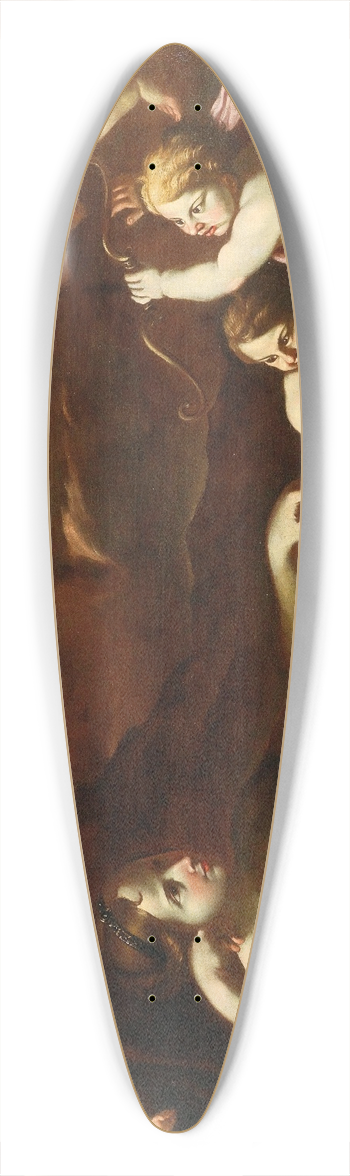 Roman School - Venus and Cupid with Amorini 39.3 inch art pintail longboard deck