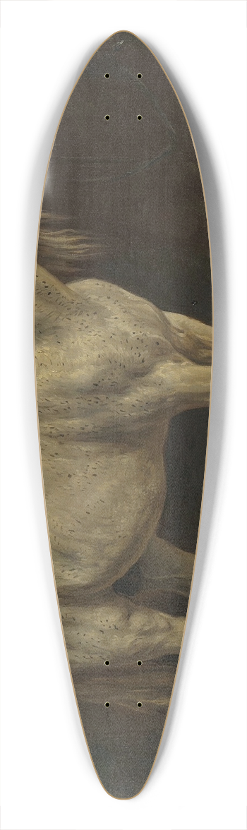 Rosa Bonheur - White Horse 39.3 inch art pintail longboard deck