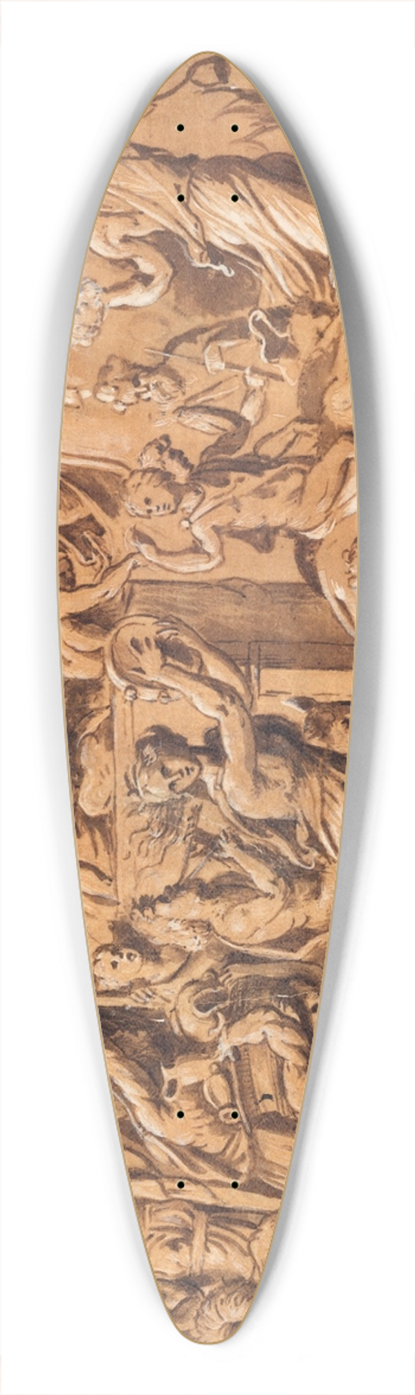 Rosso Fiorentino - Bacchus triumf 39.3 inch art pintail longboard deck