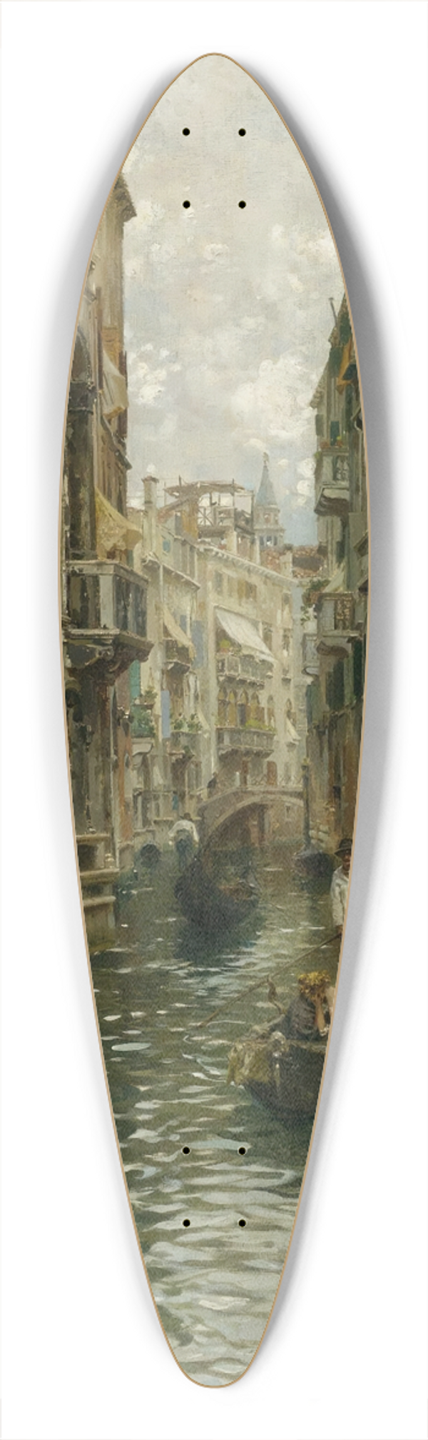 Rubens Santoro - A Family Outing On A Venetian Canal 39.3 inch art pintail longboard deck