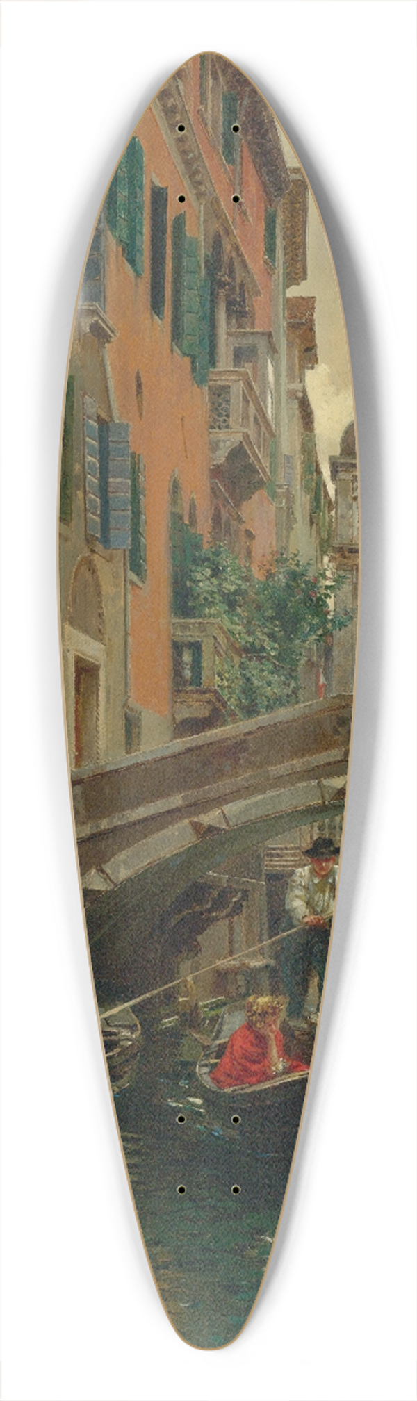 Rubens Santoro - A Quiet Canal, Venice 39.3 inch art pintail longboard deck