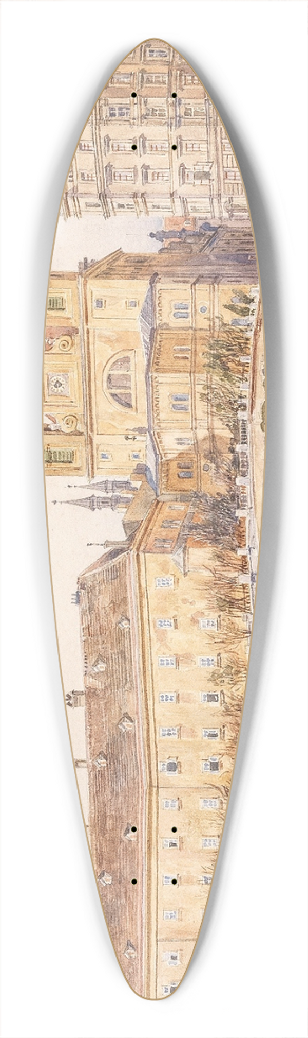 Rudolf Bernt - Dominikanerbastei Wien 39.3 inch art pintail longboard deck