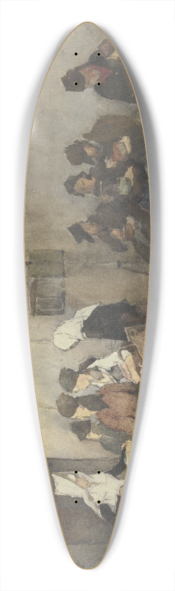 Rudolf Hirth du Frnes - Feeding the poor 39.3 inch art pintail longboard deck