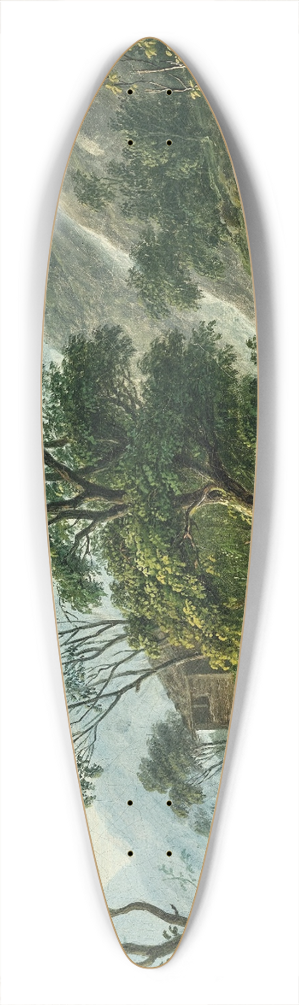 Rudolf Matthias Toma - Travellers resting near a mountain lake 39.3 inch art pintail longboard deck