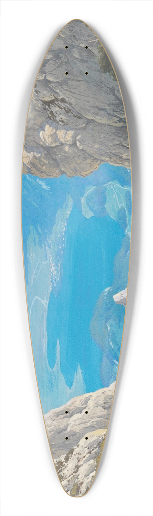 Rudolf Reschreiter - Blick vom Grat zwischen Herzogstand und Heimgarten auf den Kochelsee 39.3 inch art pintail longboard deck