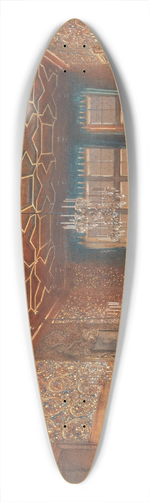 Rudolf von Alt - An interior in Romberk Castle 39.3 inch art pintail longboard deck