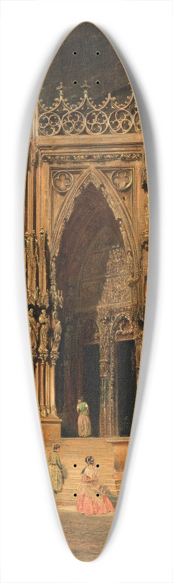 Rudolf von Alt - Der Regensburger Dom (Portal) 39.3 inch art pintail longboard deck