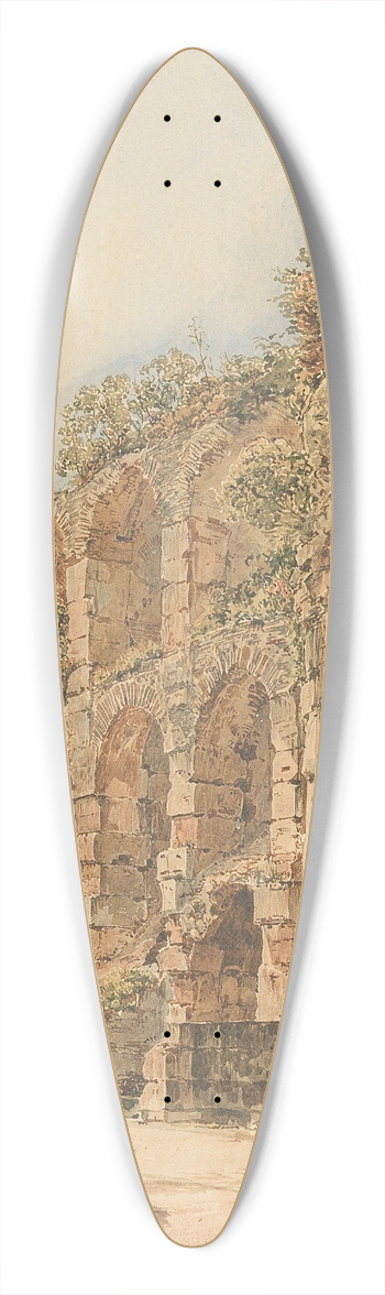 Rudolf von Alt - Die Burgruine Emmerberg in der neuen Welt bei Wiener Neustadt 39.3 inch art pintail longboard deck