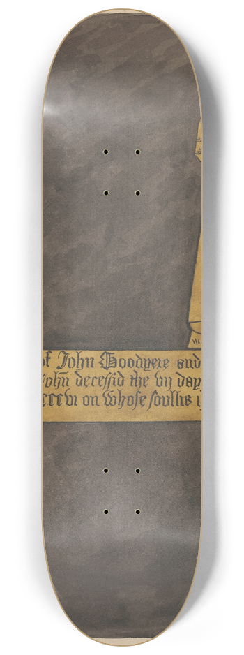 Daniel Lysons - Brass Plate for John and Tomasina Goodyere from Teddington Church 8.25 inch art skate deck