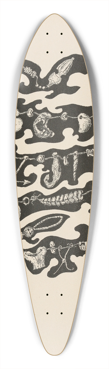 Rudyard Kipling - Beads 39.3 inch art pintail longboard deck
