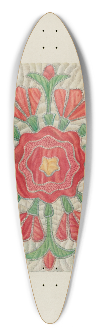 Ruth Buker - Applique Quilt 39.3 inch art pintail longboard deck