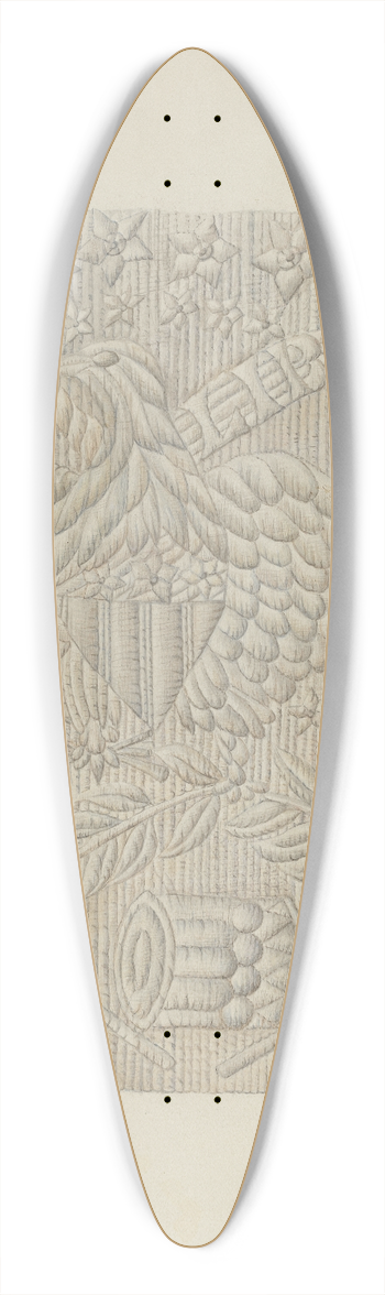 Ruth Buker - Applique Quilt (Detail) 39.3 inch art pintail longboard deck