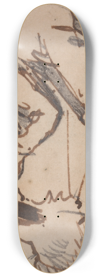 Daniel Maclise - A Child Playing with a Dog 8.25 inch art skate deck