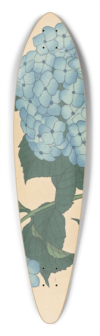 Sakai Hoitsu - Hydrangea 39.3 inch art pintail longboard deck