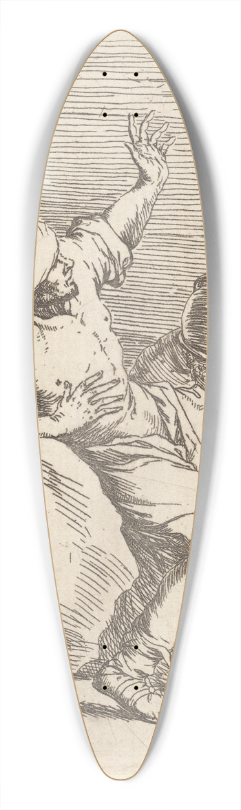 Salvator Rosa - Man, Pointing Upward, and Soldier in Repose 39.3 inch art pintail longboard deck