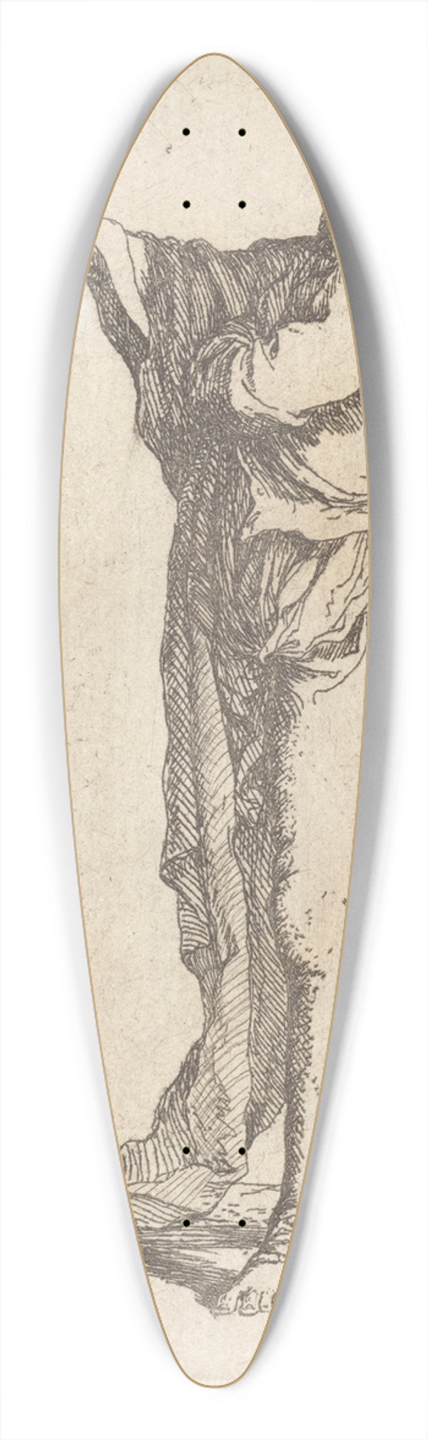 Salvator Rosa - Man, Standing, His Arm Pointing Horizontally 39.3 inch art pintail longboard deck