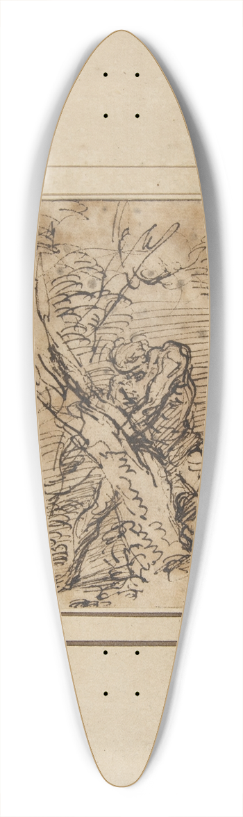 Salvator Rosa - Milo of Crotona 39.3 inch art pintail longboard deck