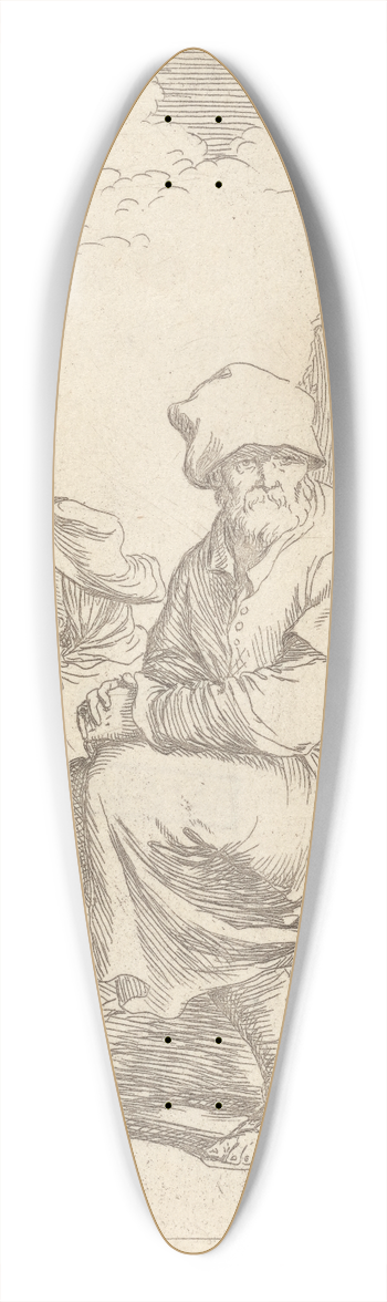 Salvator Rosa - Seated Peasant with Two Other Men 39.3 inch art pintail longboard deck