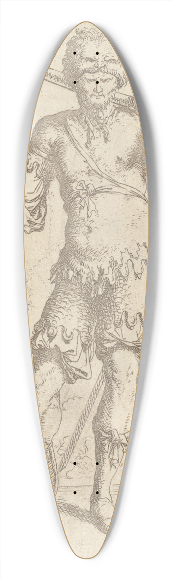 Salvator Rosa - Soldier, En Face, Shouldering a Pike and Holding a Shield 39.3 inch art pintail longboard deck