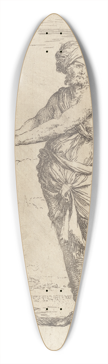 Salvator Rosa - Soldier, Standing, Holding a Pike with Both Hands 39.3 inch art pintail longboard deck
