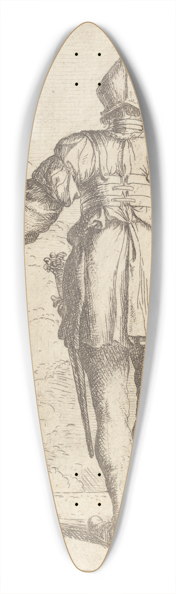 Salvator Rosa - Soldier, Standing, Seen From Behind, in a Helmet, Holding a Cane 39.3 inch art pintail longboard deck
