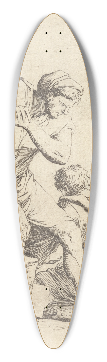 Salvator Rosa - Three Men in Conversation 39.3 inch art pintail longboard deck
