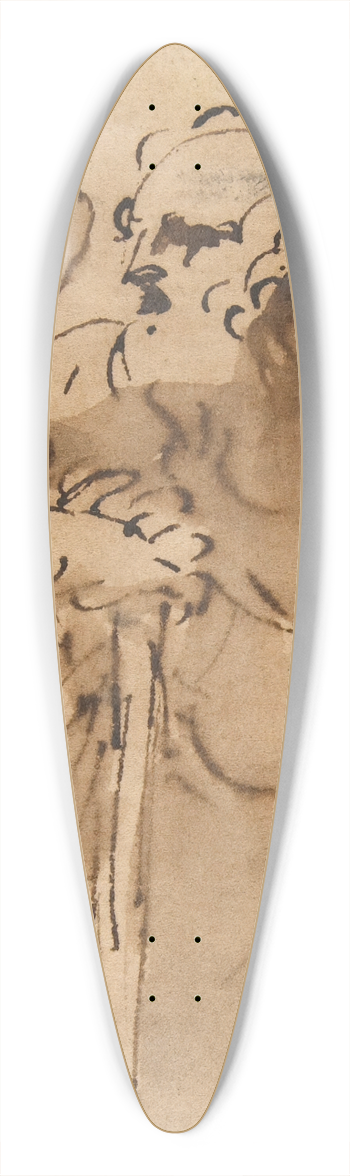 Salvator Rosa - Two Men Seen Three- Quarter Length 39.3 inch art pintail longboard deck