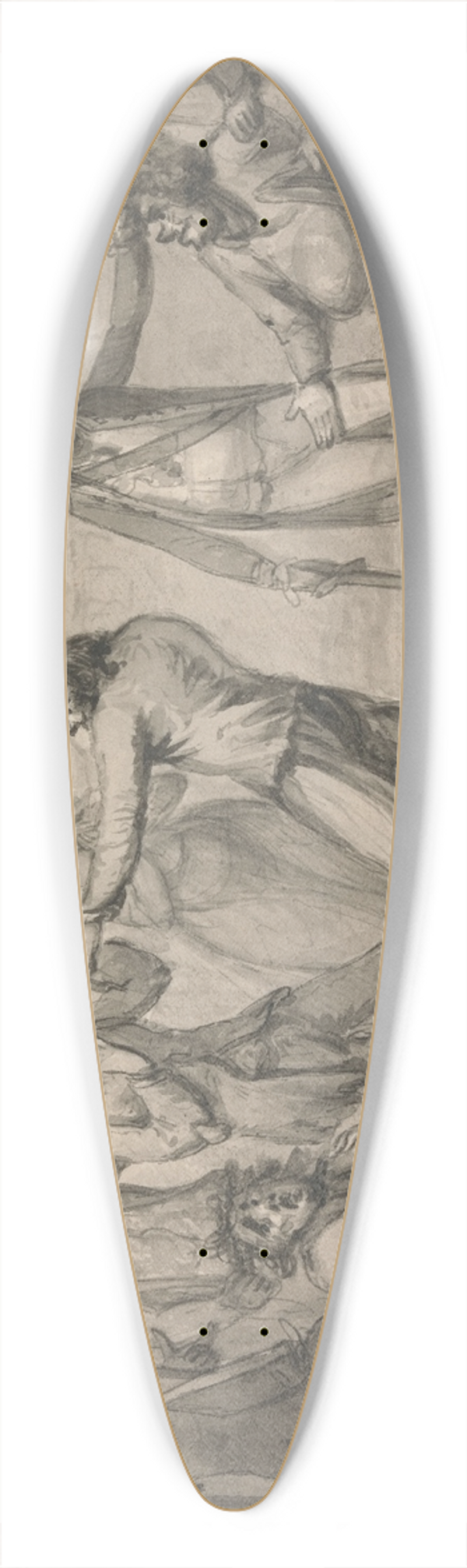 Samuel Collings - Manning the Navy 39.3 inch art pintail longboard deck